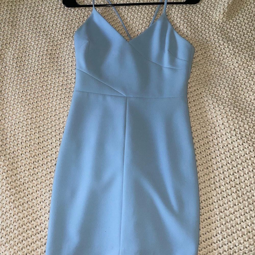 Likely Blue Spaghetti Strap Sheath Mini Dress